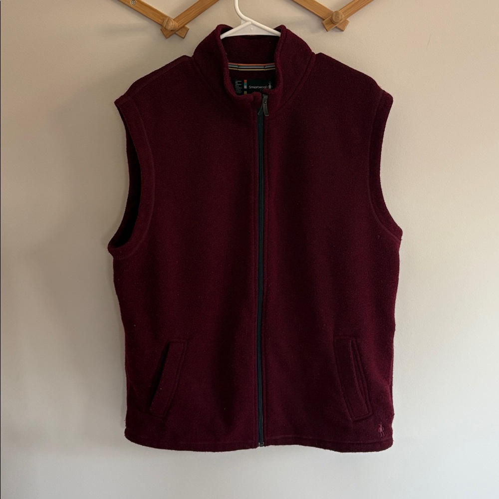 Smartwool Men’s Burgundy Red Vest Jacket Size XL Wool Blend